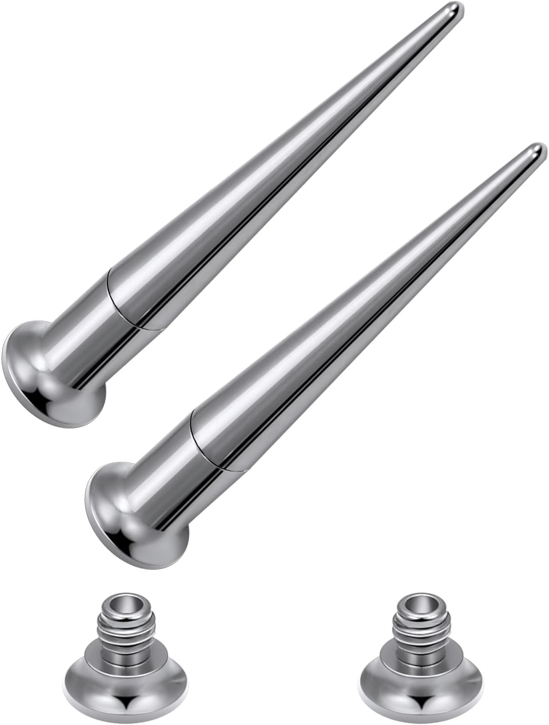 10G 8G 6G 4G 2G 0G 00G Titanium Ear Gauge Stretching Kit F136 Implant Grade Double Flare Gauges Tapers Hypoallergenic Screw Fit Ears Plugs Set Eyelet for Women Men