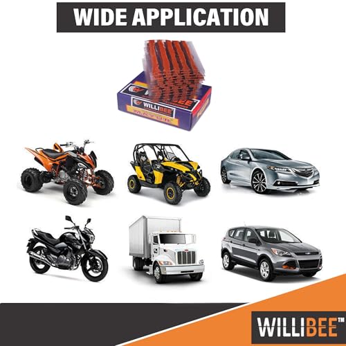 Image of WILLIBEE (Pack of 30) Premium Heavy Duty Tubeless Tyre Puncture Repair Strips, 30 Brown Puncher Repair Seal Strips for Car, Bike, SUV, & Motorcycle
