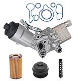3mirrors Engine Oil Cooler Filter Assembly Adapter w/ Upgrade Gaskets Compatible with 2011-2021 Turbo Chevrolet Cruze Sonic Trax 1.4L OE# 55566784 650039 88179-91400