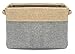 Awekris Foldable Storage Bin Basket Set [3-Pack] Canvas Fabric Collapsible Organizer With Handles Storage Cube Box For Home Office Closet, Grey/Tan (Grey)