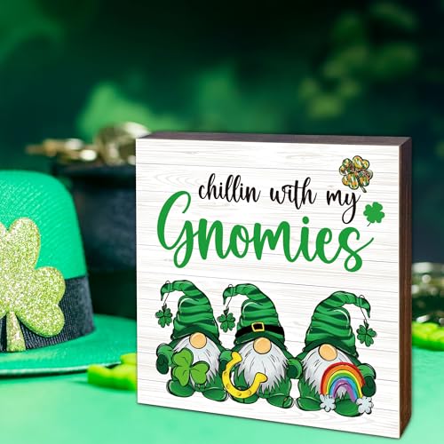St-Patricks-Day-Decorations-St-Patricks-Day-Gnomes-Decor-Irish-Gifts-for-Women-Rustic-Green-Shamrock-Wood-Block-Sign-for-Home-Party-Shelf-Table-Tiered-Tray-Decor-47-x-47-A01 St Patricks Day Decorations St Patricks Day Gnomes Decor Irish Gifts for Women Rustic Green Shamrock Wood Block Sign for Home Party Shelf Table Tiered Tray Decor 47 x 47 A01