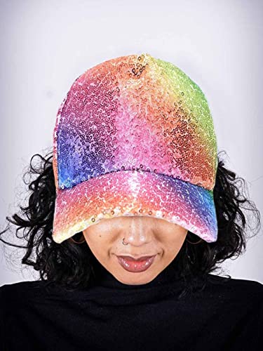 Deladola Sparkly Sequin Baseball Hat Glitter Adjustable Caps Sparkle Nightclub Party Festival Rave Hats For Women And Men (Pink) #TOP5