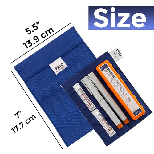 frio large cooling wallet - insulin cooler for 45 hours of stress free on the go cooler bag - no ice no stress blue