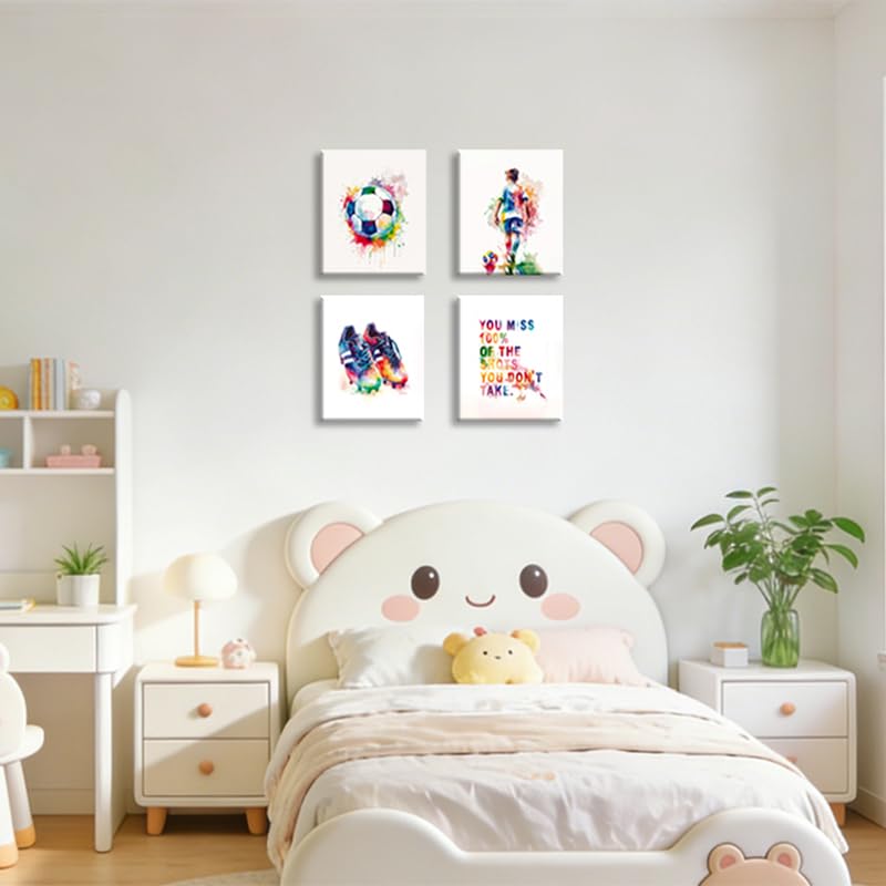 Image of Frimeeme Framed Graffiti Soccer Canvas Wall Art, 8x10 Inches