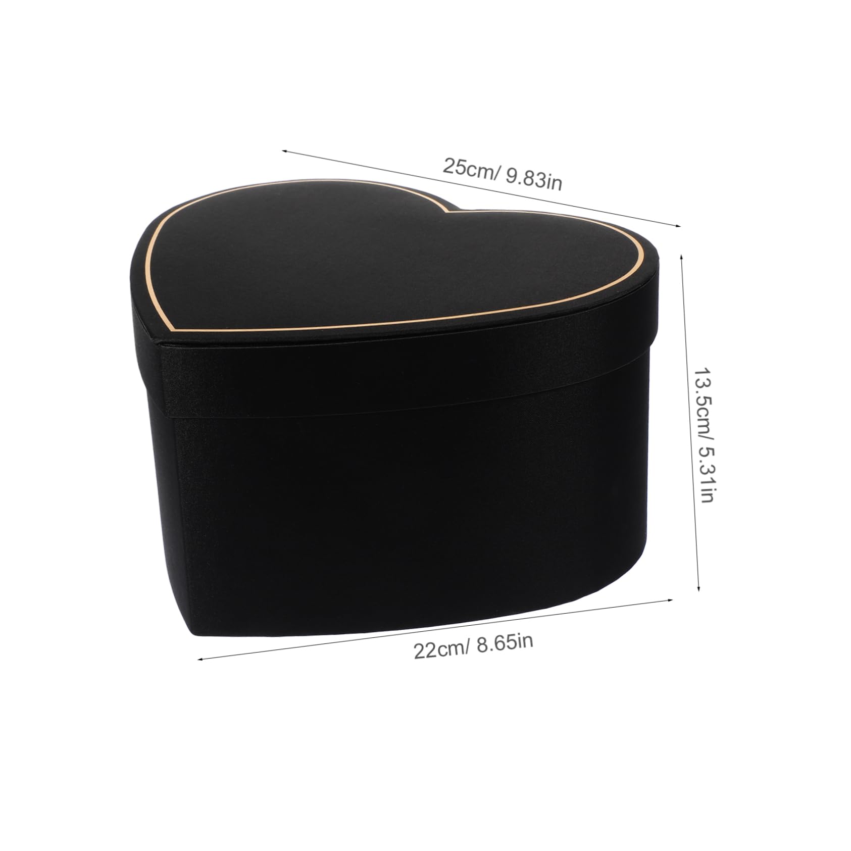 Healvian Geschenkbox Elegante aus Stoff Schwarze Herzförmige mit Deckel Süßigkeitenbox Verpackungskartons für Geschenke bei Restaurant oder Bridal Shower