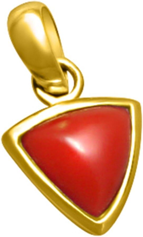 Arihant Gems & Jewels11.25 Ratti Natural & GJSPC Certified Coral (Moonga) Astrological Gemstone ASHTADHATU Pendant by ARIHANT GEMS & Jewels