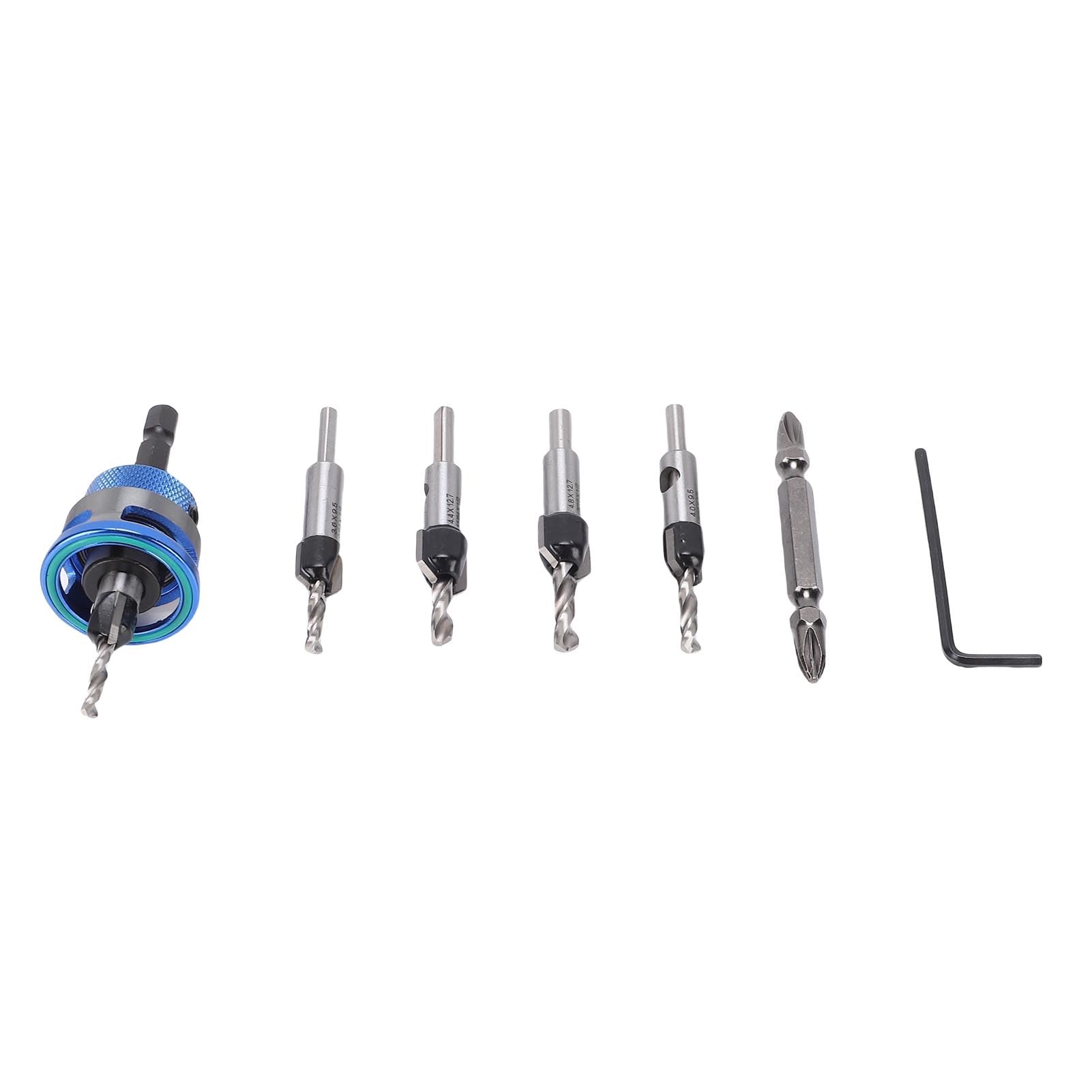 Tbest M2 Avellanador Broca Set 5 Piezas Vástago Hexagonal