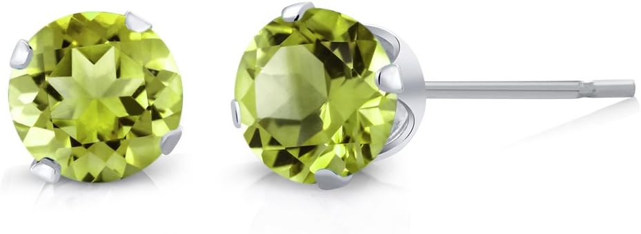 Gem Stone King 925 Sterling Silver Set of 5 Round 4MM Gemstone Stud Earrings - Blue and White Topaz Garnet Citrine Peridot - Sparkling and Elegant Jewelry For Women Men - Image 4