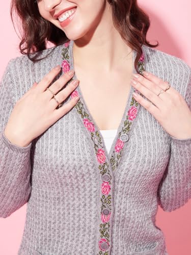 Image of Modeve Women V Neck Ethnic Sweater for Winter||Winterwear||