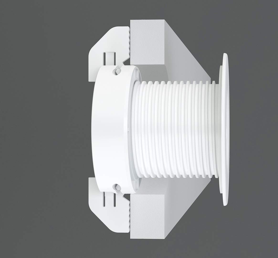 Twist Lock Grommet (White) Cable, Wire, Cord Management Self Locking Grommet with Cover for