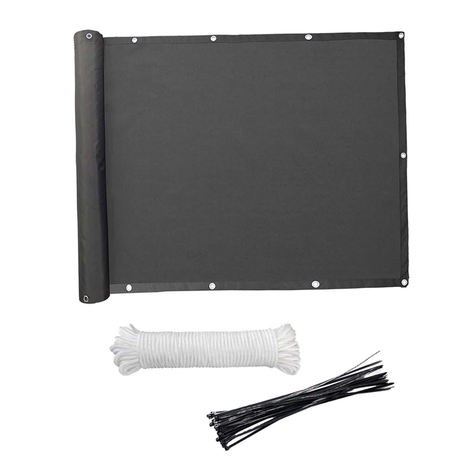 ARTISOUL® Hdpe Balcony Cover Includes 24Pcs Cable Ties 90X300Cm for Porch Outdoor Deck Black | Yard, Garden & Outdoor Living | Garden Fencing | Privacy Screens, Windscreens