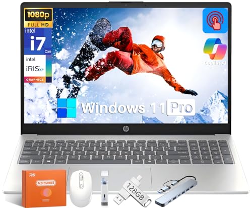 HP 15.6C` FHD ^b`XN[m[gp\R rWlXp Intel i7-1355U ő5GHz 64GB RAM 2TB SSD Copilot AI PC Intel Iris Xe GPU Wi-Fi 6  Windows 