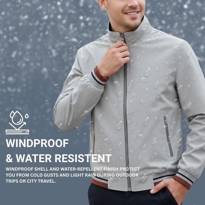 Image of Leriya Fashion Men's Winter Polyester Standard Length Jacket | Lightweight Outerwear Jacket for Men | Full Sleeve Casual Winter Outfit | Stylish Zip-Up Jackets for Daily Travel & Outdoor Use