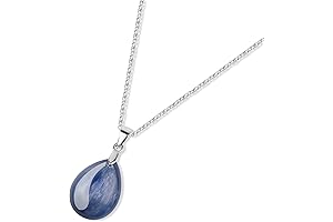 925 Sterling Silver Teardrop Crystal Kyanite Necklace