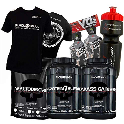 Kit Combo Suplementos para Musculação Whey Protein + Hipercalórico Massa + Maltodextrina
