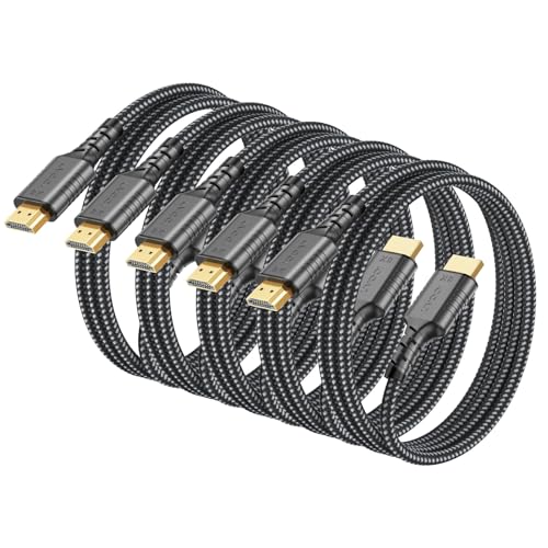 Image of 3FT HDMI Cable 5-Pack, 8K HDMI to HDMI 2.1 Cable Ultra High Speed 48Gbps, Support 8K@60Hz,4K@240 /165 /144Hz for LG OLED TV, Roku TV, Soundbar, 4K /8K Tvs