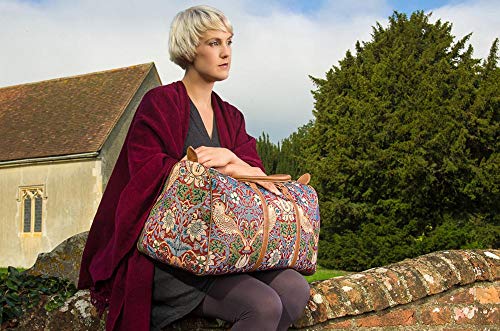 Signare Tapestry Large Travel Duffle Bag, Ladies Overnight Weekender, Carryon Gym Sports Duffel Bags For Teens Girls & Womens With Strawberry Thief Red Design (Bhold-Strd) #TOP4