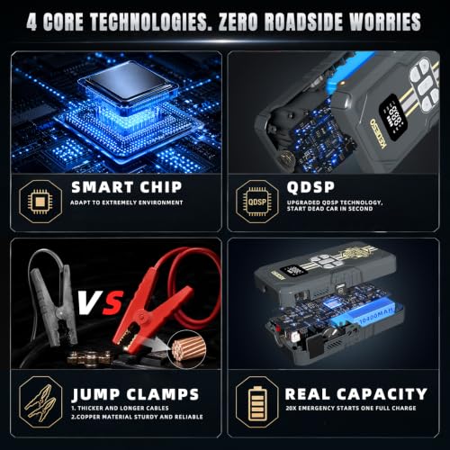 KEDESO Jump Starter with Air Compressor 160PSI,Car Jumper Starter Portable — view 6