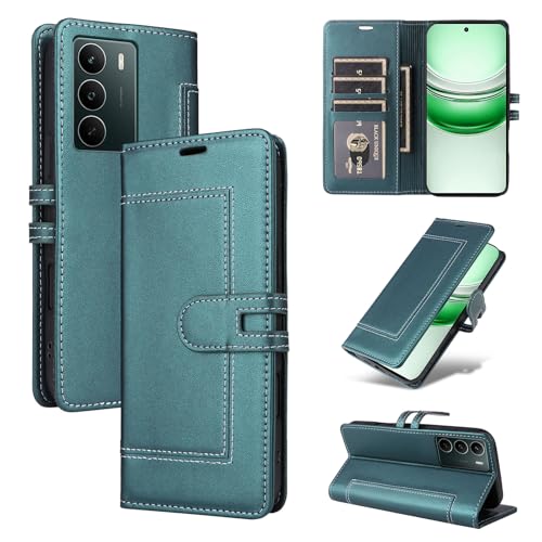 �v���~�A��PU���U�[�J�o�[ �Ή��@�� for Realme C75 / 14x / V60 Pro / P3x,�Ή��@�� for Realme Narzo 80X �J�[�h���[�|�P�b�g �����|�P�b�g �}�O�l�b�g���J�� �X�^���h�@�\ Green