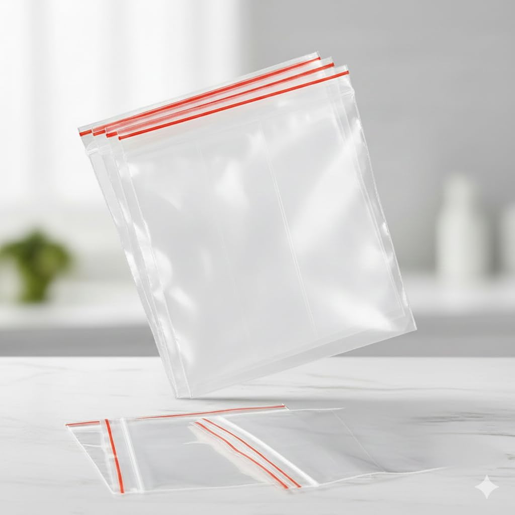 YBN® 100 PCS of 5 x 7 inches Zip Lock Pouch Reusable Transparent Plastic Bags, Strong Zip Lock Storage Pouches and Durable Side Press Seal (200)-image-42