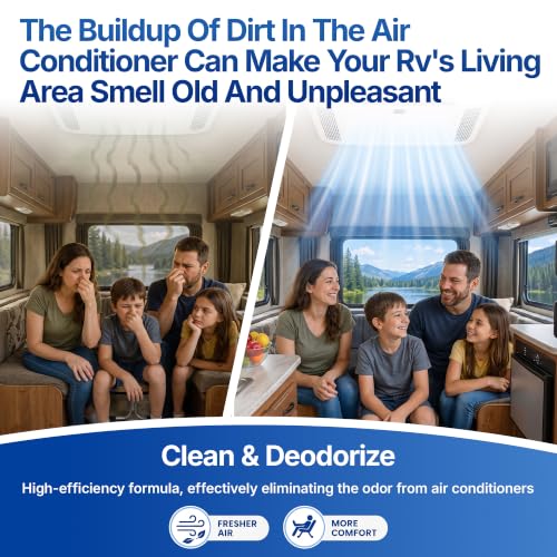 Image of AC Coil Odor Removal Cleaner: Gentle Foam Formula, Removes Dust & Grease Removal, Enhances Cooling Efficiency, Ideal for RV Owners & Campers 19oz (2pcs)