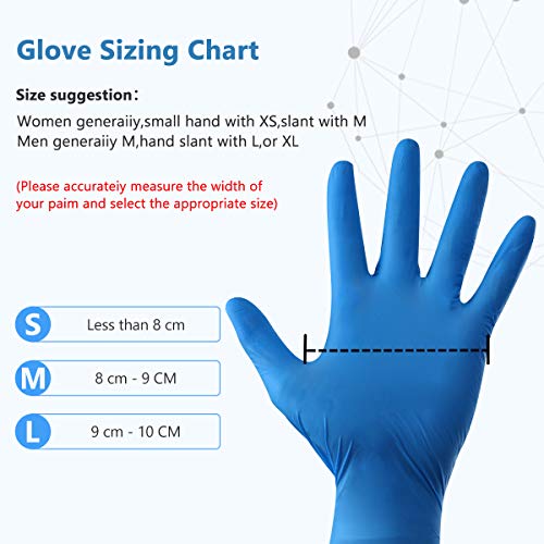 Blue Nitrile Gloves, Box of 100, 5 mil, Size Large, Latex Free, Powder