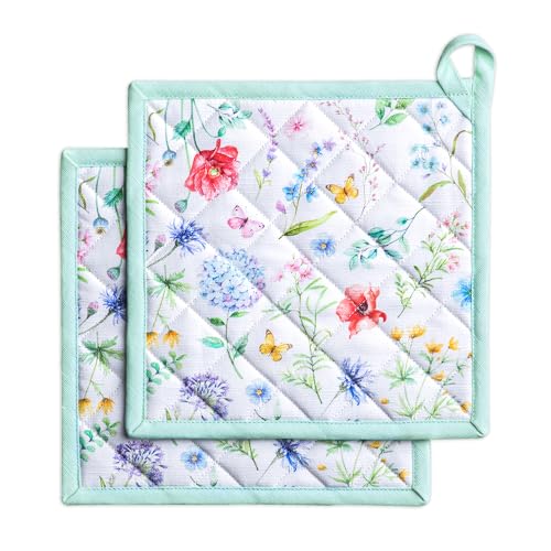 Maison d' Hermine Pot Holders 100% Cotton Potholders (8" x 8", Pack of 2)