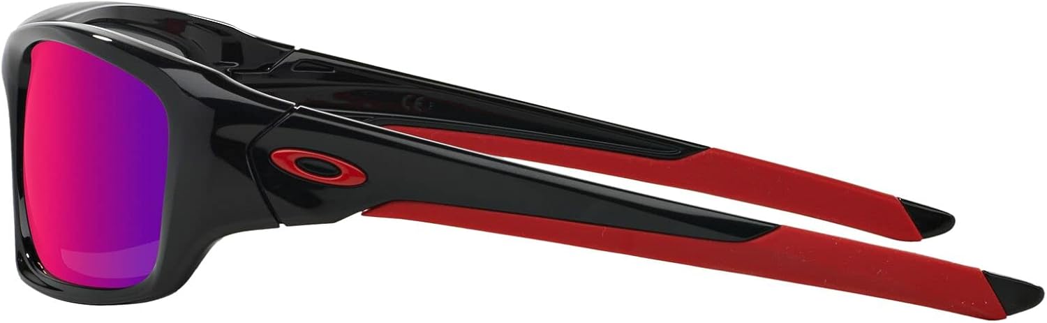 Oakley Men's OO9236 Valve Rectangular Sunglasses, Polished Black/Positive Red Iridium, 60 mm, 1