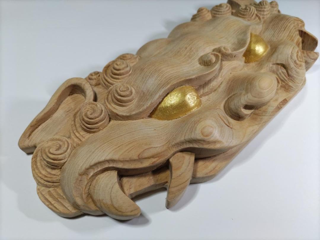 【獅子】幅30cm 魔除け！お祭り、山車、神輿 だんぢり彫刻部材