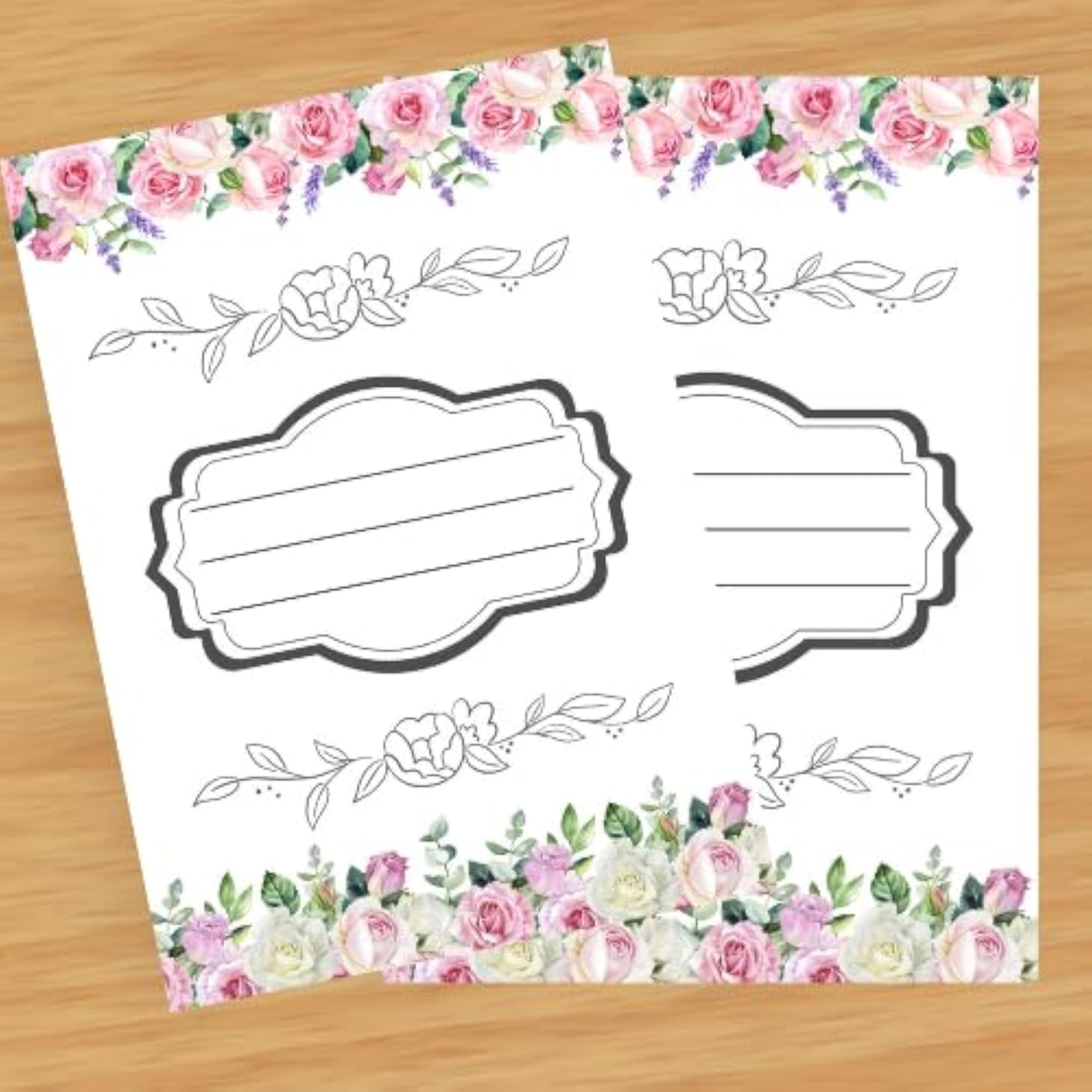 Flora Krafts Index Sheets 100 GSM Floral Border Writing Paper