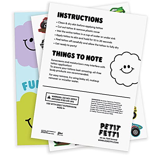 Xo, Fetti Monster Truck Party Supplies Temporary Tattoos - 42 Metallic Styles | Trucks, Big Cars, Finish Lines + Flames #TOP4