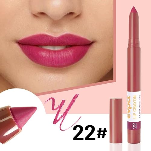 Miniatura 32 de evpct Juego de 3 lápices y lápices labiales mate de color rosa natural claro, lápiz y lápiz labial, juego de lápiz labial y delineador de labios a