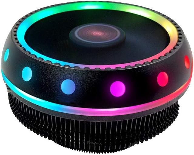 Conisy CPU Cooler, Aluminum CPU Air Cooling Heatsink with RGB LED Fan, for Intel and AMD Socket (LGA 115X/AM4 Compatible) (Colorful)