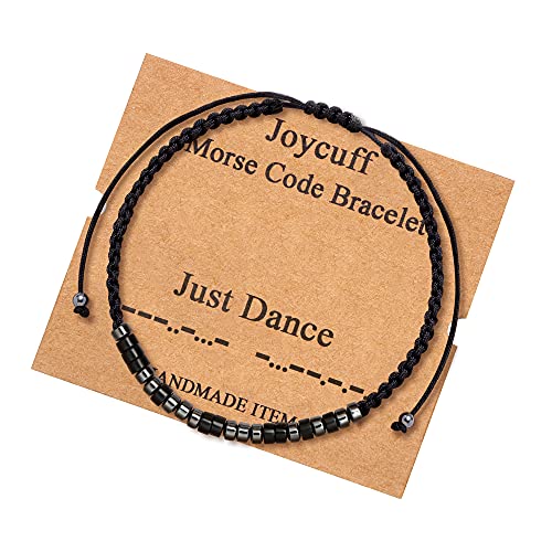 Image of JoycuFF Dance Gifts for Women Ballet Dancer Ballerina Encouragment Morse Code Braclets for Her Unique Birthday Graduation Jewelry
