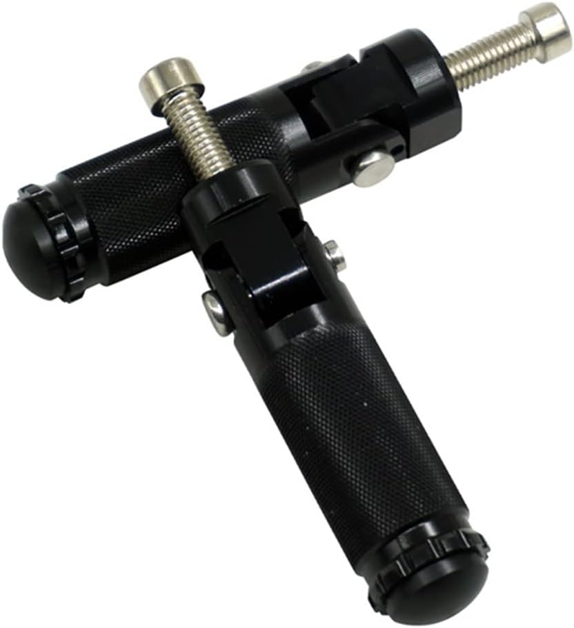 Windance M8 8mm Motorcycle Foldable Foot Pegs, CNC Aluminum Footrests Pedals Compatible with Honda Suzuki Kawasaki Aprilia (Black)