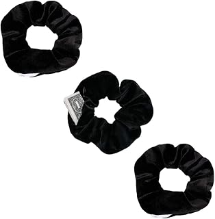 Zipper Scrunchies, Pocket Scrunchie, SECRET & HIDDEN, Velvet Hair Ties Bracelet, Compatible with Apple AirPods 3&2&1, Key Money Chapstick Storage Bag, Elastics Hair Band (Black 3PCS)