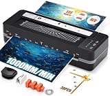 13' Heavy-Duty 4-Roller Laminator Machine, Fast 55s Warm-Up, 3-10 Mil A3/11x17 Laminating Machine, 1000mm/min Speed, Auto-Reverse Jam Prevention, Includes 30-Sheets for Office & School (Black)