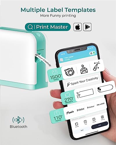 Vixic Label Makers - Label Maker Machine With Tape P3200 Portable Bluetooth Handheld Label Printer For Labeling Home Office Organization Included Multiple Templates For Phone Tablets Usb Rechargeable #TOP2