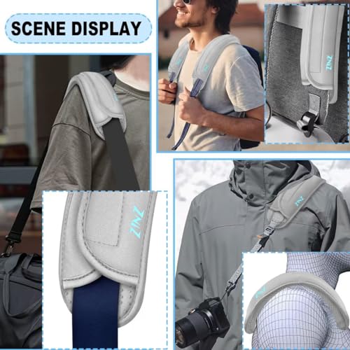 Image of ZINZ 2-Pack Universal Shoulder Pad with Ultra thick Cushion for Bag Luggage Bag Crossbody, Plus Long & Anti-Slip & Breathable,Gray-2Pack