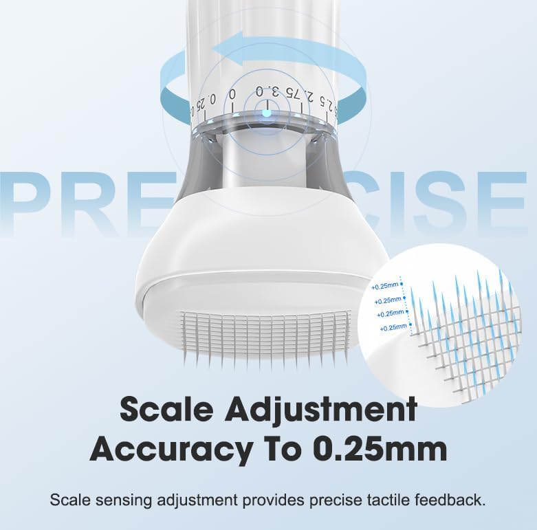 Image of S2 Upgraded Derma Stamp 140 | Adjustable Microneedle Serum Applicator with 10ml Refillable Bottle | Hydra Derma System for Enhanced Absorption & Skin Refresh | Face & Scalp Use