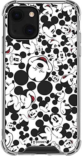 Skinit Clear Phone Case Compatible with iPhone 13 - Officially Licensed Disney Mickey Mouse Face Pattern Design