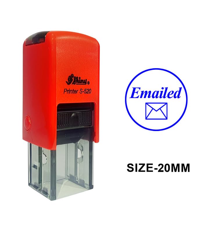 MeetYouAffection Shiny S-520" EMAILED"Design 1 Round Self Inking Kids Teacher Stamp Personalized Custom Shiny 20mm Rubber Mini Stamp