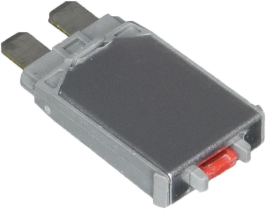 Strona view of the Bussmann CB223-10 Type III ATC Footprint Automotive Circuit Breaker, showing the manual reset button.