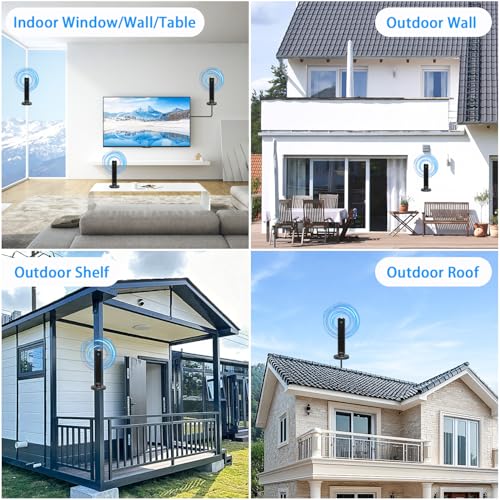 Image of Outdoor Digital Antenna for Smart TV, Long Range HDTV Antenna Indoor Outdoor with Amplifier Signal Booster - Digital TV Antenna for Local Channels, 4K 1080p Reception for All Smart TVs (Black A)
