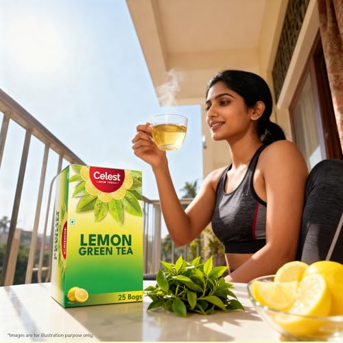 Image of Celest Green Tea | Green Tea for Weight Loss | Lemon Flavour | 25 Teabags