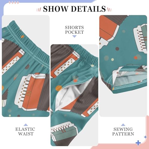 ZZKKO Musical Instruments Accordions Boys Pants for Kids Jogger Pants with Pockets S-XL4