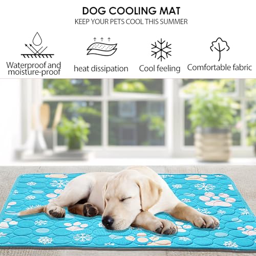 Tutamaz Kühlmatte für Hunde,rutschfeste Katzen Kühlmatte Bett Kühlkissen Hund,100 * 70cm, Hundedecke Kühl Kühlende Hundematte für Zuhause Unterwegs oder im Auto
