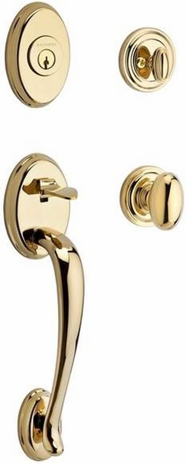 Reserve 9BR1800-001 Columbus Traditional Single Cylinder Handleset with Ellipse Knob in Polished Brass