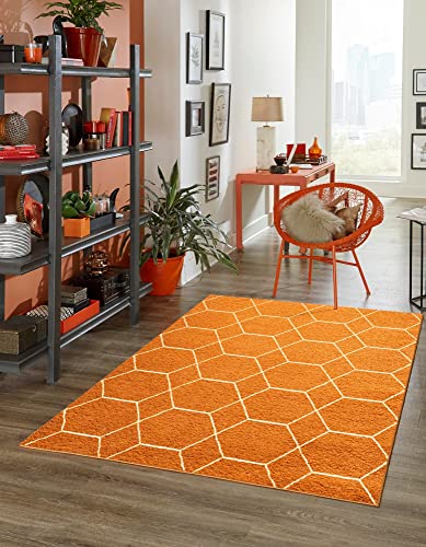 Tapete Rugs.com Lattice Frieze 8'x11' Naranja miniatura 2