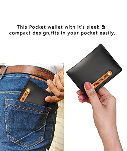 Image of Funk For Hire Leatherette Unisex Card Holder Wallet Pocket Organizer - Black
